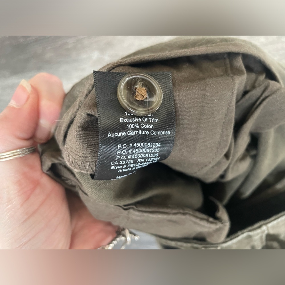 Talula Aritzia Cargo Mid Rise Military Army Green Pants 100% cotton size 2 - Picture 7 of 8